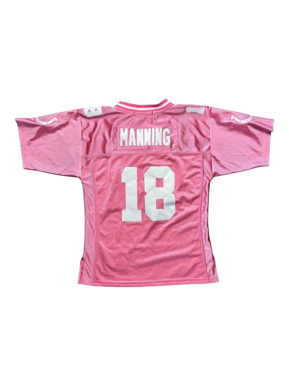 Girls' Pink Peyton Manning Colts Jersey w/ Number 18, Youth L -Throwback Classic - Picture 2 of 4